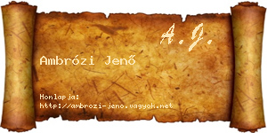 Ambrózi Jenő névjegykártya